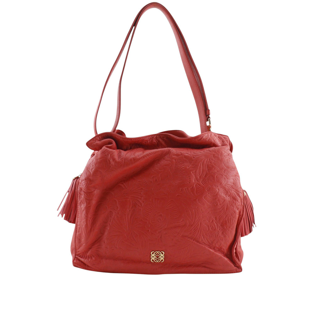 Pre-Loved LOEWE Embossed Nappa Flamenco Tassel Crossbody